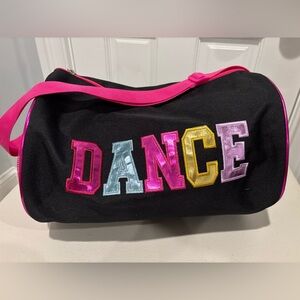 Black Dance Bag with Pink Handle